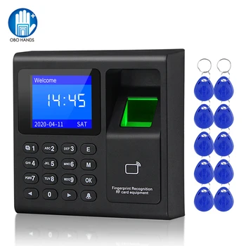 Biometrični čitalnik Prstnih RFID Dostop do Nadzora Tipkovnico Sistem Elektronske USB Ura Diktafon Udeležba Stroj +10 Keyfobs Kartico