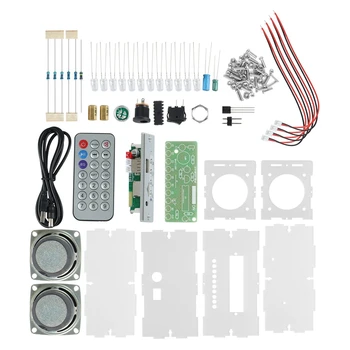 Bluetooth Zvočnik DIY Kit USB Mini Doma Stereo Ojačevalec Zvoka DIY Kompleti Z LED Utripajočo Luč Spajkanje Projekta