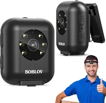 BOBLOV W4 Mini Telo Nosite digitalni Fotoaparat, 64GB 1080P Video Kamere, Baterija 5hours Video Snemanje Bodycam Policija Vodja Vgrajena Kamera
