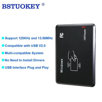 Bralnik pametnih Kartic, Brez Voznika izdajo naprave 125KHz 13.56 MHz Dvojno Frekvenco USB RFID Reader za Nadzor Dostopa