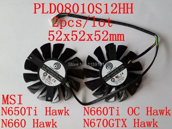 Brezplačna dostava PLD08010S12HH 2pcs/veliko 52X52X52mm N670GTX Hawk N660Hawk N660Ti OC Hawk N650Ti Hawk grafične kartice fan
