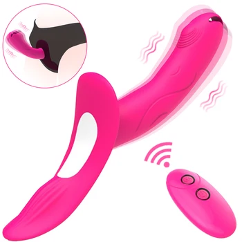 Brezžični Daljinski Upravljalnik Brez Naramnic Dildo, Vibrator Za Pare, Silikonski Trak Na G-Spot Vibrator Stimuliranje Ščegetavčka Adult Sex Igrače