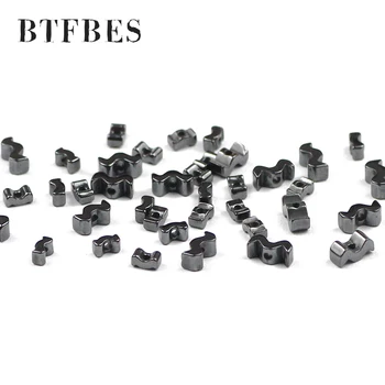 BTFBES 4x1mm/6x2mm val Oblikovan Črno Hematit pravokotnik Naravnega Kamna distančnik Svoboden kroglice za Nakit, Izdelava DIY zapestnice