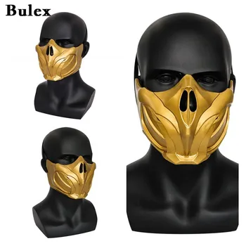 Bulex Scorpion Masko, Pol Obraza, Cosplay Nasilne Igre Boj za noč Čarovnic Cosplay Kostum Prop za Visoko Kakovostne Smole (Zlato)