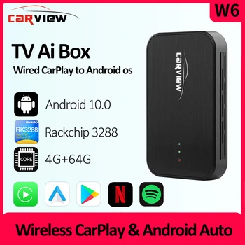 CARVIEW CarPlay Ai Polje Android 10.0 4+64GB 4-Core Plug and Play Brezžični CarPlay Android Auto YouTube, Netflix TV vgrajeni Gps