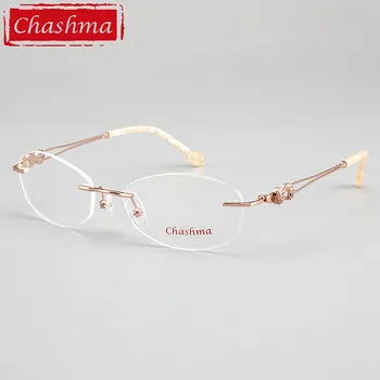 Chashma Blagovne Znamke Oblikovalec Rimless Okvirji Ženski Kakovosti Modni Očala Brez Okvirjev Spectalces Optičnih Očal Ženske Clear Leče