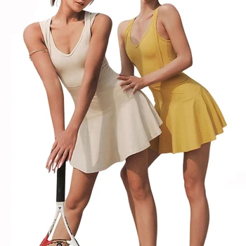 CUGOAO Enem Kosu Tenis Obleka s Kratkimi za Ženske Seksi brez Rokavov Golf, Badminton Obleke z Pad Ženski Šport Priložnostne