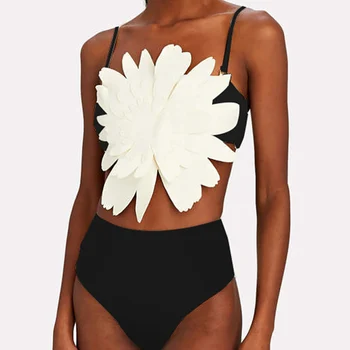 Cvet Moda Tri-Dimenzionalni Cvet Colorblock Mikro Bikini Seksi Nizko Pasu Kopalke Poletje Plaža Niz Kopalne Obleke