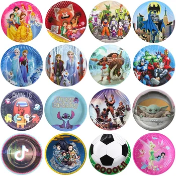 Debelo Disney Temo Stranki Dobave 7-palčni Plošče Rojstni dan Decors Risanka Temo Baby Tuš Dekleta Rojstni dan Dekoracijo