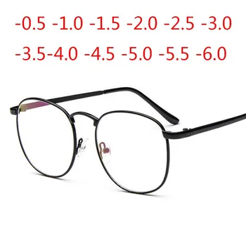 Dioptrije SPH 0 -0.5 -1 -1.5 -2 -2.5 -3 -3.5 -4 -4.5 Končal kratkovidnost očala Oversize Kovinski Okvir recept očala