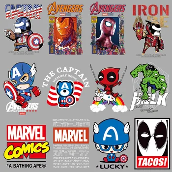Disney Marvel Avengers superheroj Spiderman, Hulk, Iron Man, Deadpool Risanka Železa na Prenos Toplote Obliži Oblačilo Dekor Nalepke