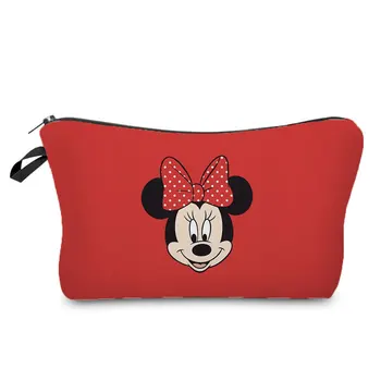 Disney Mickey Minnie Vzorec Žensk Potovanja Skladiščenje Vrečka Rdeče Risanka Organizator Kozmetika Torba Mini Narediti Vrečko Otrok Tiskanja Svinčnik