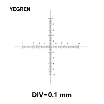 DIV 0,1 mm Okular Mikrometer za Mikroskop Očesni Kalibracijo Graticule Križ Vladar 10x10 Obsega CAT907 C7 Merilne Lestvice