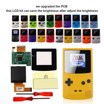DIY GBC Konzole Zaslon LCD Kompleti Lupini primeru gumbi za Game boy Color, Osvetlitev ozadja LCD-Zaslona, 5 Stopenj Svetlosti vijak gonilniki