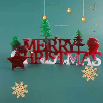 DIY kristalno epoksi smolo plesni Božič seznam dekoracijo Vesel Božič angleški ogledalo silikonski kalup za smolo
