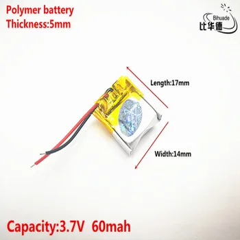 Dobro Qulity 3,7 V,60mAH,501417 Polimer litij-ionska / Litij-ionska baterija za IGRAČE,MOČ BANKE,GPS,mp3,mp4