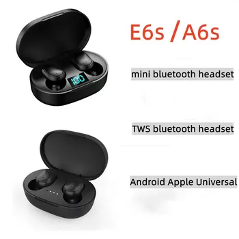 E6s Smart Digitalni Zaslon Bluetooth 5.0 Slušalke Brezžične Mini HI-fi Stereo Slušalke za v Uho Nepremočljiva Športne Slušalke