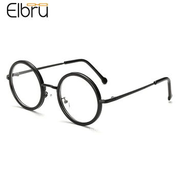 Elbru Retro Krog Očal Okvir Ženske Jasno Objektiv Kratkovidnost Očala Okvirji Moških Pregleden Optični Recept Eye Glasses