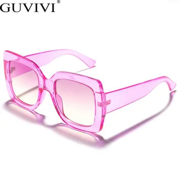 Elegantna Oversize Kvadratnih sončna Očala Jelly Candy Barve Gradient Leče Očala Bleščice za Naročilo Barva Okvirja UV400 Moški Ženska Odtenki