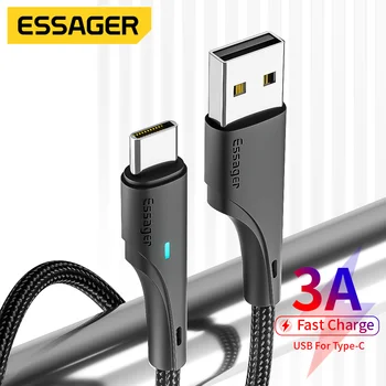 Essager USB Tip C Žice Kabel Za Samsung Xiaomi Huawei Hitro Polnjenje USB C Kabel 3A Tip-C Polnilnik Mobilnega Telefona USB-C Podatkov Žice