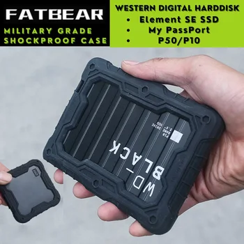 FATBEAR Taktične Vojaške Razred Oklep Primeru Kritje za Western Digital WD P10 P50 Element MP SSD Moj Potni list Mobilne Trdi Disk