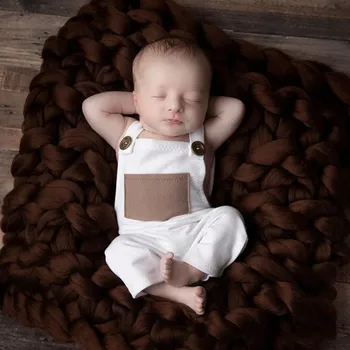 Fotografije Oblačil Jumpsuits Otroška Oprema Novorojenega Dečka Foto Rekviziti Ustrelil Dojenčki Kombinezon