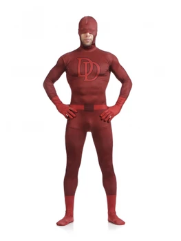 Freeshipping Rdeče Daredevi Spandex Superheroj Kostum za noč Čarovnic