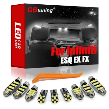 GBtuning Canbus 10PCS Za Infiniti ESQ EX FX (2002-2019 2020) Vozila, LED Notranja Kupola Notranji Prtljažnik Žarnice Oprema Lahka Kit