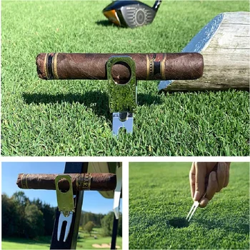 Golf Divot Orodje Za Popravilo Magnetni Golf Žogo Imetnik Golf Cigar Imetnik Dajanje Vilice Igrišču Groove Čistilec Golf Opremo Znamke Golf