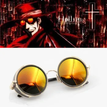 HELLSING Anime Alucard Vampire Hunter, Prilagojene Očala Cosplay Oranžna sončna Očala Rekviziti