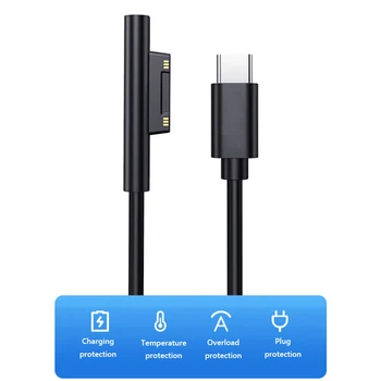 Hitro Polnjenje USB Tip-C Napajanje za Microsoft Surface Pro 7 3 4 5 6 15V 3A PD Tablet Adapter Kabel Kabel