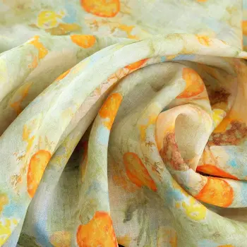 HSNM Visoko kakovost Naravnega Ramije Perilo Digitalni Tisk Poletje Ročno Šivanje z meter tkanine za obleko na Debelo