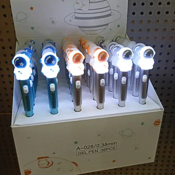 Kawaii Astronavt Gel Peresa Živim Led Luči Pero Kreativno Pisanje Tiskovine za 0,38 mm Študent Podpis Pisala Za Otroke Dekleta Darila