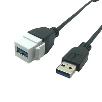 Keystone Jack Spojka Konektor za Kabel Adapter USB 3.0 A Moški(Ženske) na Ženski Podaljšanje Pretvornik 0,2 m