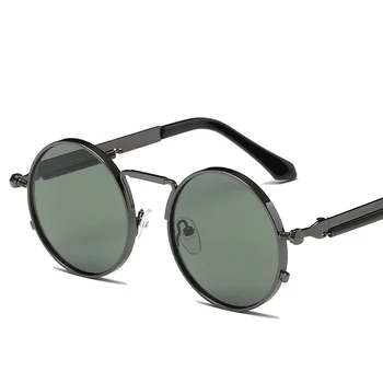Klasičen Punk Retro sončna Očala za Moške, Ženske Okrogla Kovinska sončna Očala 2021 Moda Luksuzne blagovne Znamke Moške Gotike Očala UV400