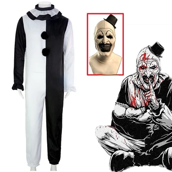 Klovn Joker Cosplay Kostume Anime Slika Masko Terrifier Jumpsuit Halloween Kostume Igre Vlog Oblačila Stranka Enotno Obleko