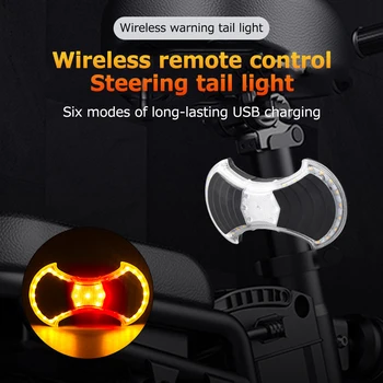 Kolesarska Luč Brezžični Daljinski upravljalnik LED Izposoja Zadnje Luči USB Polnilne Kolo Vključite Opozorilne Luči Noč Opozorilo Razsvetljavo