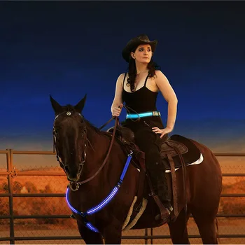 Konj Breastplate Dvojno LED Pas Konj Najlon Noč Vidna konjeniška Oprema Dirke Equitation Cheval Pasu