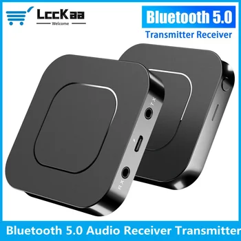 LccKaa BT Bluetooth 5.0 Sprejemnik in Oddajnik za Zvok Glasbe Brezžične Stereo Adapter 3.5 Mm Aux vhod za Zvočnik Tv Car Pc