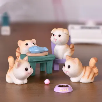 Lepe Figurice Miniaturni Smolo Cartoon Živali Mačka Lutka DIY Okraski Kawaii Desk Pribor Za Dekoracijo Doma, Soba Dekor
