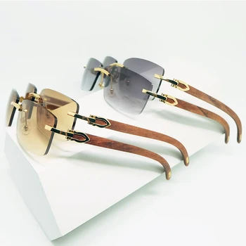Les, Sončna Očala Moških Carter Oblikovalec Sončna Očala Luksuzni Kvadratnih Rimless Odtenkih Za Ženske Gafas De Sol