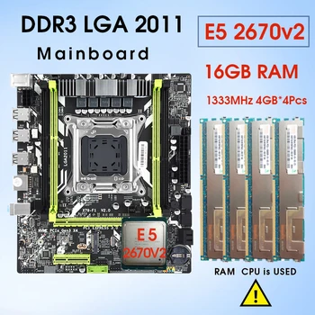 LGA 2011 matični plošči Nastavite Z Intel Xeon E5-Razdaljo 2670 V2 CPU 4* 4 GB= 16 GB DDR3 1333 ECC/REG RAM M. 2 SSD 10 jedro 20 niti