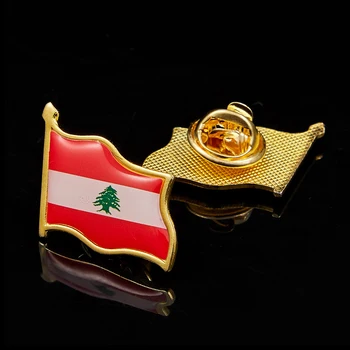 Libanon Mahanje Z Nacionalno Zastavo Broške Domoljubje Pozlačeni Zatiči Epoksi Značko Broška Nakit In Oprema