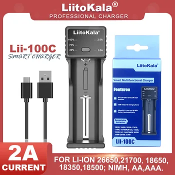 LiitoKala Lii-100C Litij-18650 Polnilna Baterija Polnilnik Za 3,7 V 21700 20700 18500 18350 26650 1,2 V AA AAA Ni-MH Polnilec