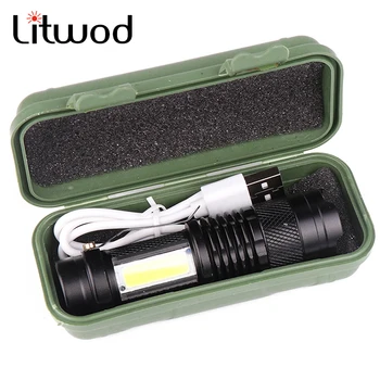 Litwod Z20 XP-G V5 Mini penlight vodoodporna LED Svetilko, Baklo 3 Načini zoomable Nastavljiv Fokus Luč Prenosna Luč