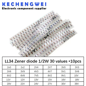 LL34 SMD Zener dioda paket 1/2W 2v-39v 30 vrednosti *10pcs=300pcs Razvrstan Kit
