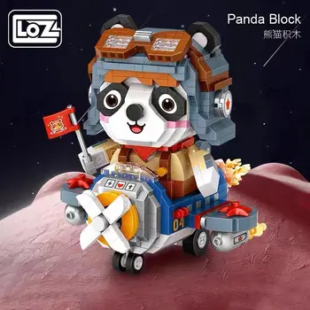 Loški Panda Pilotni Sanjače Vrsto Zrakoplova Majhni Delci Sestavljeni Gradnik Igrače Za Sestavljanje Modelov