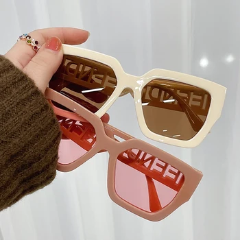 Luksuzne blagovne Znamke Oblikovalec Ženske sončna Očala 2021 Trendy Prevelik Kvadratnih Moških Retro sončna Očala Izdolbla Pismo Očala UV400 Očala