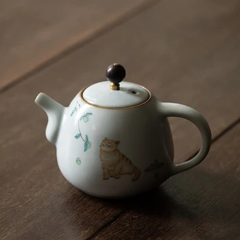 LUWU luštna mačka keramični čajnik tradicionalni kitajski čaj pot 280ml