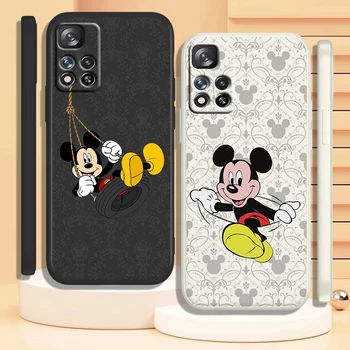 Luštna Mickey Mouse Fant Primeru Za Xiaomi Redmi Opomba 11 11T 10 10 9 9 8 9T 8T 7 Pro 4G 5G Tekoče Vrv Telefon Kritje Capa Coque Jedro